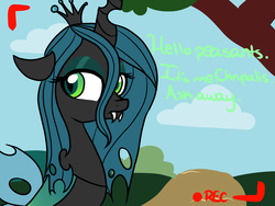 Size: 1280x960 | Tagged: artist needed, safe, queen chrysalis, changeling, changeling queen, g4, ask, ask-thechrysalis, fangs, female, floppy ears, solo, text, tumblr