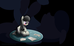 Size: 1920x1200 | Tagged: safe, artist:airhooves, octavia melody, g4, blushing, fan mail, female, solo