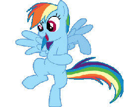 Size: 329x285 | Tagged: safe, artist:pablossb, rainbow dash, fighting is magic, g4, animated, bipedal, dancing, female, solo, two-frame gif