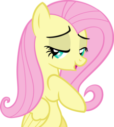 Size: 5341x6000 | Tagged: safe, fluttershy, g4, rainbow falls, absurd resolution, bedroom eyes, bipedal, female, simple background, solo, transparent background, vector