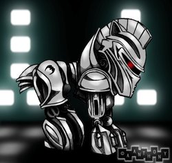 Size: 616x583 | Tagged: safe, pony, g1, battlestar galactica, cylon, male, ponified, solo