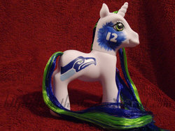 Size: 600x450 | Tagged: safe, artist:ladythesta, 12th man, 12th mare, american football, customized toy, irl, nfl, photo, seattle seahawks