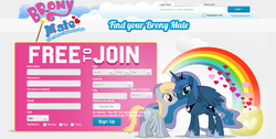 Size: 1280x644 | Tagged: safe, derpy hooves, princess luna, pegasus, pony, g4, bronymate, dating site, female, mare, scam, website