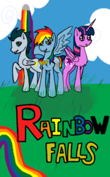 Size: 640x1024 | Tagged: safe, artist:crunchthedestroyer, rainbow dash, soarin', twilight sparkle, alicorn, pony, g4, female, mare, twilight sparkle (alicorn)