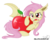 Size: 1000x800 | Tagged: safe, artist:silky-cotton, fluttershy, bat pony, pony, bats!, g4, apple, female, flutterbat, race swap, simple background, solo, transparent background