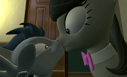 Size: 640x386 | Tagged: safe, octavia melody, rumble, earth pony, pegasus, pony, g4, 3d, age difference, colt, crack shipping, duo, female, foal, gmod, kiss on the lips, kissing, lips, male, mare, rumbletavia, shipping, straight, straight shota, surprise kiss, surprised