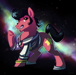 Size: 1000x979 | Tagged: safe, artist:heartagram, pony, dandy, pompadour, ponified, solo, space dandy