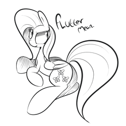 Size: 1280x1280 | Tagged: safe, artist:turtlefarminguy, fluttershy, g4, female, grayscale, monochrome, solo