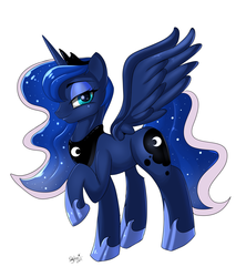 Size: 2980x3497 | Tagged: safe, artist:skyart301, princess luna, g4, female, raised hoof, simple background, solo