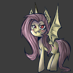 Size: 1200x1200 | Tagged: safe, artist:kawaiimangaartist, fluttershy, bat pony, pony, g4, female, flutterbat, race swap, solo