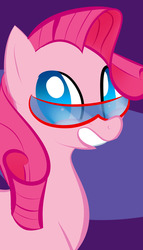 Size: 1097x1920 | Tagged: safe, artist:malwinters, pinkie pie, g4, alternate hairstyle, female, glasses, solo