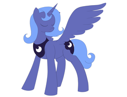 Size: 1024x780 | Tagged: safe, artist:fleshsong, princess luna, g4, eyes closed, female, s1 luna, simple background, solo