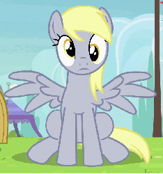 Size: 614x654 | Tagged: safe, screencap, derpy hooves, pegasus, pony, g4, rainbow falls, animated, cropped, eyes closed, female, looking at you, mare, reaction gif, shrug, sitting, smiling, solo, spread wings