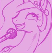 Size: 206x208 | Tagged: safe, artist:johnjoseco, princess celestia, ask princess molestia, princess molestia, g4, female, microphone, singing, solo