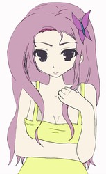 Size: 2272x3720 | Tagged: safe, artist:iliowahine, fluttershy, human, g4, female, humanized, light skin, solo