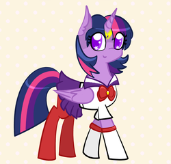 Size: 600x575 | Tagged: dead source, safe, artist:nyanpegasus, twilight sparkle, alicorn, pony, g4, clothes, costume, female, mare, sailor magic, sailor moon (series), sailor ponies, sailor senshi, simple background, solo, twilight sparkle (alicorn)