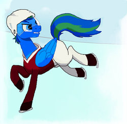 Size: 755x733 | Tagged: safe, artist:paintponi, oc, oc only, pegasus, pony, equestria, hockey, ice skates, nhl, solo