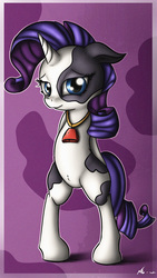Size: 2160x3840 | Tagged: safe, artist:neko-me, rarity, cow, pony, g4, bipedal, cowbell, female, raricow, solo