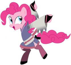 Size: 1996x1824 | Tagged: safe, artist:bloodey3, pinkie pie, g4, bravely default, cosplay, female, ninja, solo