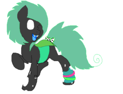 Size: 521x399 | Tagged: safe, artist:princessamity, oc, oc only, changeling, 80s, bow, bracelet, braces, dancing, fashion, green changeling, leg warmers, pixel art, simple background, smiling, solo, transparent background, vector, wink
