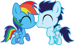 Size: 2526x1544 | Tagged: safe, artist:inkrose98, rainbow dash, soarin', g4, chibi, female, male, ship:soarindash, shipping, straight