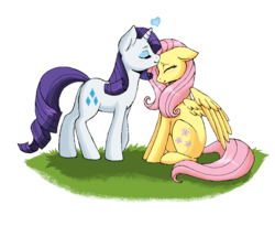 Size: 980x802 | Tagged: safe, artist:dark-pangolin, fluttershy, rarity, g4, female, heart, lesbian, ship:flarity, shipping