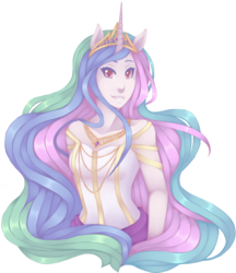 Size: 2232x2582 | Tagged: safe, artist:ringabutt, princess celestia, anthro, g4, female, human facial structure, solo