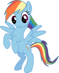 Size: 649x800 | Tagged: safe, rainbow dash, pegasus, pony, friendship is magic, g4, female, mare, rearing, simple background, solo, spread wings, transparent background, vector, wing spreading, wings