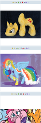 Size: 253x741 | Tagged: safe, applejack, fluttershy, pinkie pie, rainbow dash, rarity, sunset shimmer, twilight sparkle, pony, derpibooru, g4, exploitable meme, juxtaposition, juxtaposition win, mane six, meme, meta