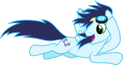 Size: 11356x6000 | Tagged: safe, artist:chainchomp2, soarin', pegasus, pony, g4, rainbow falls, absurd resolution, flying, goggles, male, simple background, solo, stallion, transparent background, vector