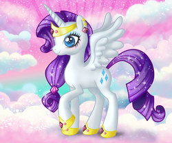 Size: 972x810 | Tagged: safe, artist:bapity88, rarity, alicorn, pony, g4, alicornified, female, race swap, raricorn, solo