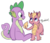 Size: 500x428 | Tagged: safe, artist:lulubell, spike, oc, oc:xiá, dragon, eastern dragon, g4, adopted, brother and sister, female, male, simple background, transparent background