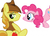 Size: 250x181 | Tagged: safe, braeburn, pinkie pie, earth pony, pony, g4, fanfic, fanfic art, fanfic cover, female, male, mare, simple background, stallion, vector, white background