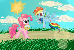 Size: 1280x882 | Tagged: safe, artist:avi-library, pinkie pie, rainbow dash, g4