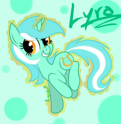 Size: 1494x1522 | Tagged: safe, artist:avi-library, lyra heartstrings, pony, unicorn, g4, abstract background, female, smiling, solo