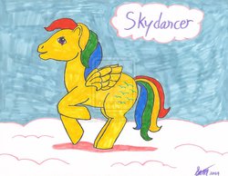 Size: 1024x794 | Tagged: safe, artist:sarafriendship, skydancer, g1, female, solo, traditional art