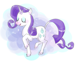 Size: 1086x899 | Tagged: safe, artist:puffpink, rarity, classical unicorn, g4, female, horn, leonine tail, solo