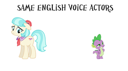 Size: 1000x550 | Tagged: safe, coco pommel, spike, g4, cathy weseluck, exploitable meme, meme, same voice actor, voice actor