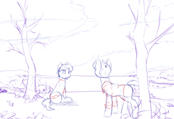Size: 1024x702 | Tagged: safe, artist:yeendip, johnny cade, ponified, ponyboy curtis, the outsiders, wip