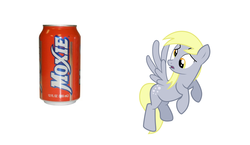 Size: 2484x1436 | Tagged: safe, artist:themox, derpy hooves, pegasus, pony, g4, drink, female, mare, moxie soda, soda