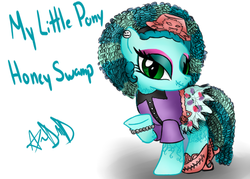 Size: 792x566 | Tagged: safe, artist:mokamizore, pony, clothes, honey swamp, monster high, ponified, solo