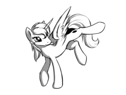 Size: 1000x750 | Tagged: safe, artist:sokolas, princess luna, g4, female, monochrome, sketch, solo, teenager