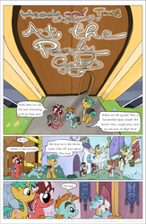Size: 1300x2000 | Tagged: safe, artist:smudge proof, bags valet, hayseed turnip truck, jet set, princess celestia, snails, snips, uncle curio, upper crust, oc, comic:heads and tails, g4, atlas, bellhop, bellhop pony, blade runner, canterlot, comic, gremlins, movie reference, ponified, royal guard