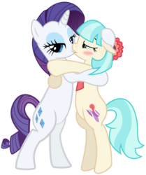 Size: 818x980 | Tagged: safe, coco pommel, rarity, earth pony, pony, unicorn, g4, bedroom eyes, blushing, female, kissing, lesbian, mare, ship:marshmallow coco, shipping, simple background, trace, transparent background