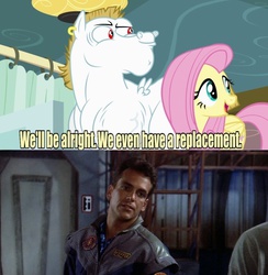 Size: 637x654 | Tagged: safe, edit, edited screencap, screencap, bulk biceps, fluttershy, human, pegasus, pony, g4, rainbow falls, babylon 5, female, irl, irl human, male, mare, meme, obscure reference, photo, replacement meme, stallion, this will end in tears, warren keffer, why