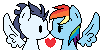 Size: 101x50 | Tagged: safe, artist:mylittlepony651, rainbow dash, soarin', g4, female, gif, icon, male, non-animated gif, ship:soarindash, shipping, straight