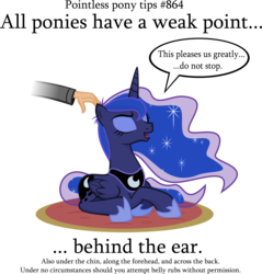 Size: 3833x4004 | Tagged: dead source, safe, artist:jittery-the-dragon, princess luna, alicorn, human, pony, g4, ear scratch, eyes closed, female, hand, mare, offscreen character, open mouth, petting, pointless pony tips, simple background, solo focus, transparent background