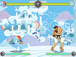 Size: 640x480 | Tagged: safe, artist:pablossb, rainbow dash, fighting is magic, g4, crossover, mugen, ryu