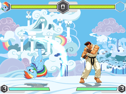 Size: 640x480 | Tagged: safe, artist:pablossb, rainbow dash, g4, crossover, mugen, ryu