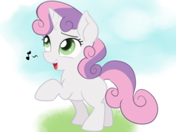 Size: 1600x1200 | Tagged: safe, artist:annakitsun3, sweetie belle, g4, female, singing, solo